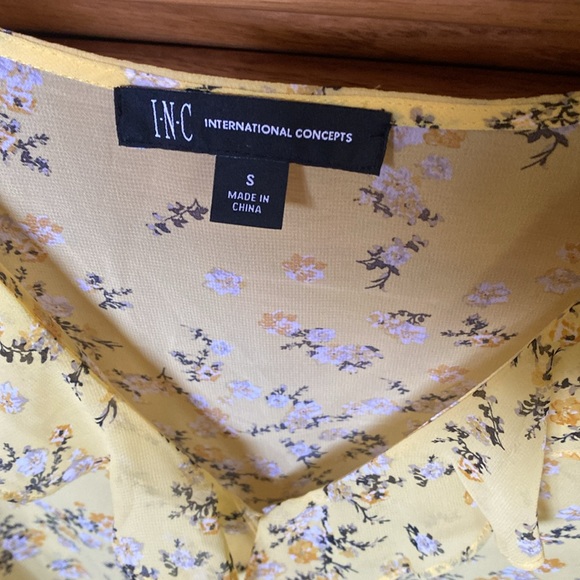INC sheer floral boho blouse NWT Small Macys - Picture 2 of 9
